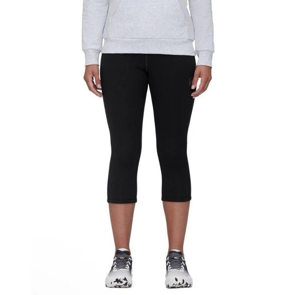 Mammut Womens Aconcagua ML Tights 3/4 Black Base Layer Sz XS Slim Fit Cozy NWT